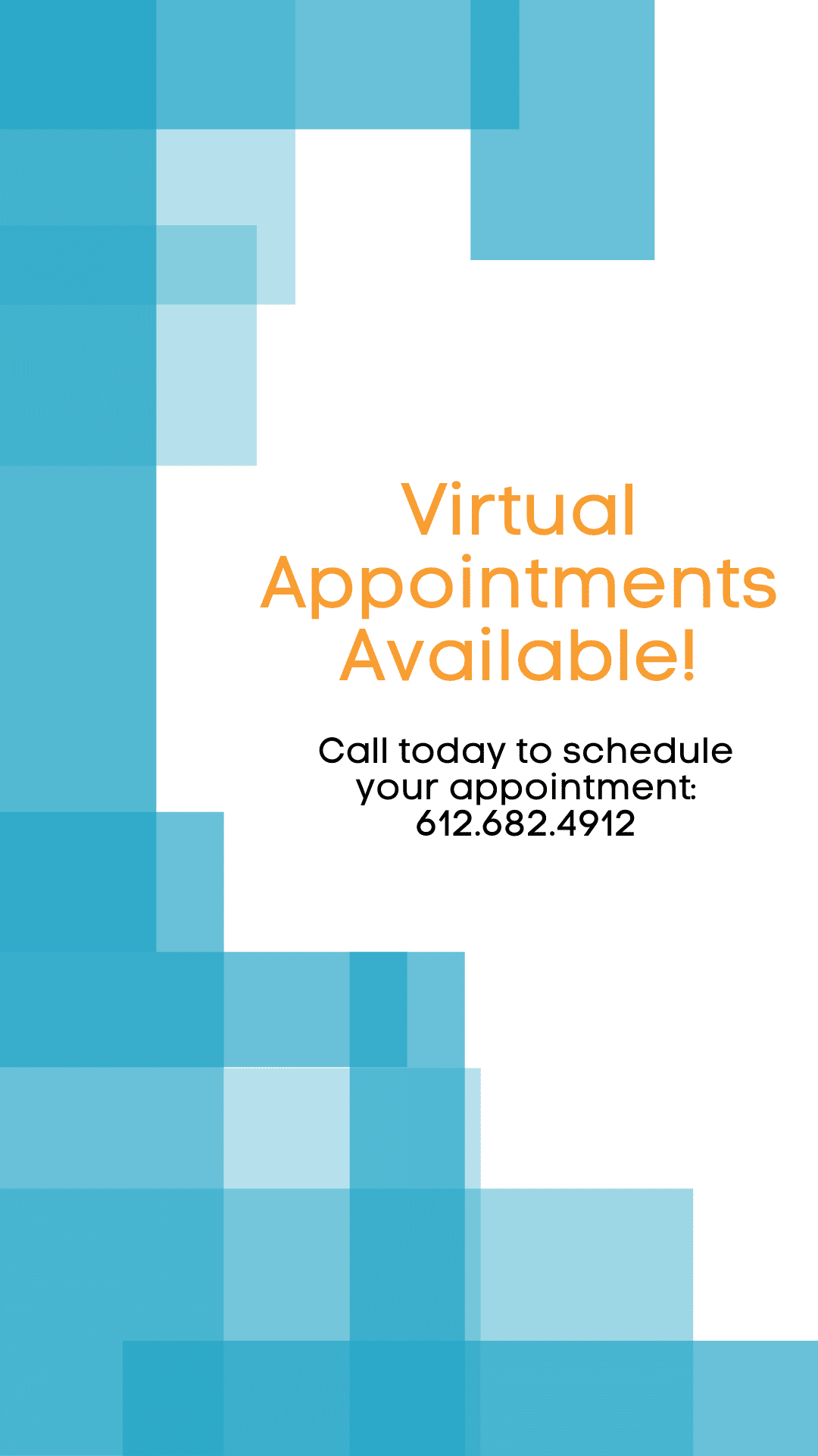 Virtual telehealth appointments available for severe depression, anxiety, PTSD, and psychiatric help.
