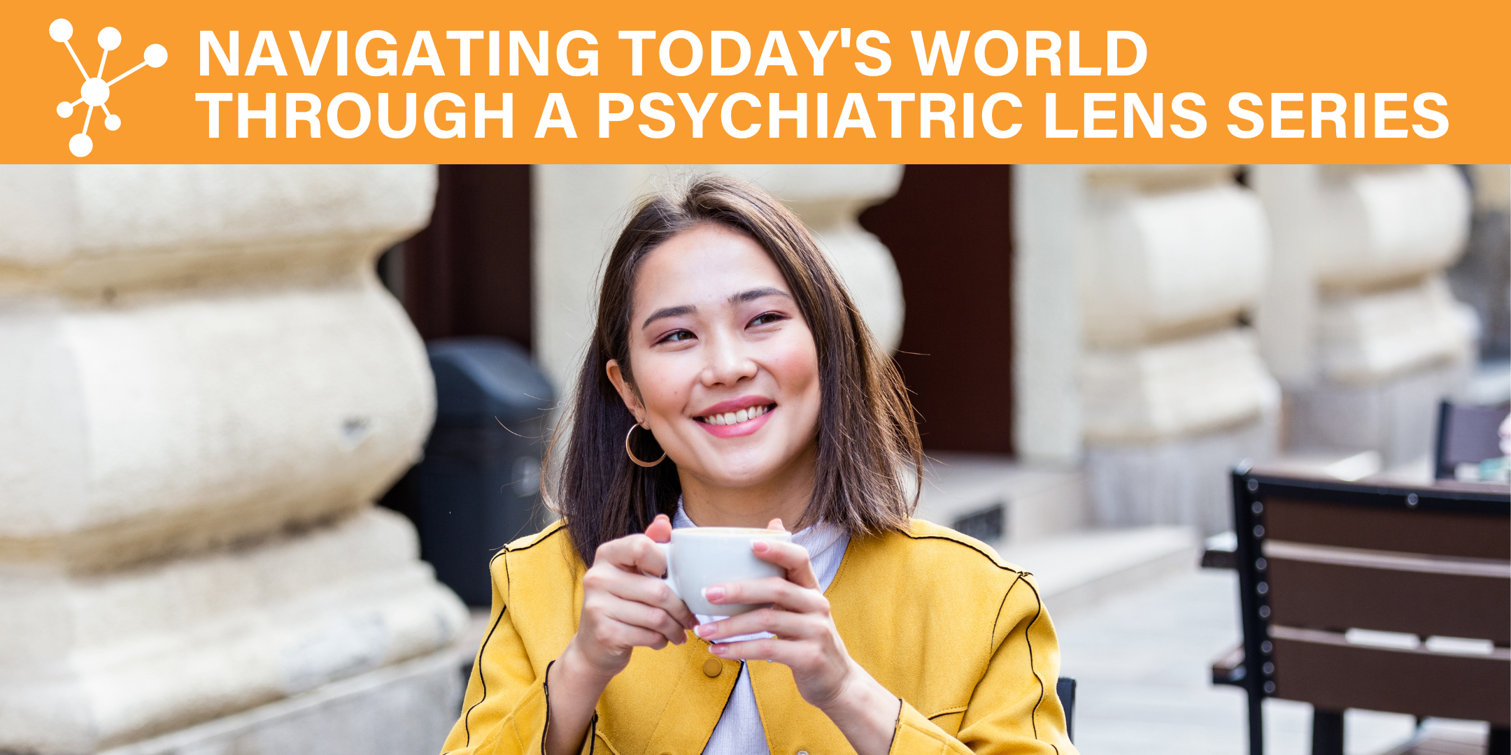 rational use of psychopharmaceuticals in mental health, young, professional woman smiling with a cup of tea, working on a laptop